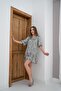 Green patterned satin dress - 2