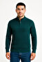 Men's Half-Zip Knit Sweater – Thessaloniki Knit, Stand Collar, Cotton Woven, Regular Fit Long Sleeve K - 3