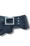 Women's Black Stone Buckle Genuine Leather Belt - Sable Handmade Design - 2
