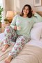 Women's Plus Size Long Sleeve 100% Cotton Pajama Set - 2