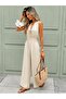 Women's Sleeveless Front Lace-Up Waist Ruched Long Pera Jumpsuit - 3