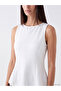 Vizyon New Season White Crew Neck Peplum Blouse - 3