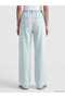 Vizyon New Season Blue Wideleg Women's Jean Trousers with Elastic Waist - 4
