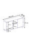 Doro Modern Console - 150.2 x 39 x 81 CM- Natural Oak - M.T.29781.2-2 - 2