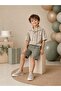 Boy's Linen Shorts with Elastic Waist Design