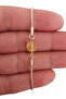 Natural Stone Citrine Beaded, Gold Color Bracelet Adjustable to Fit the Wrist. - 2
