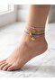 Set of 4 Sea Figured Drawstring Anklet Bracelets with Turtle, Fish, Mussel, Dorica Detailed Slide Lock