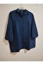 Cotton-Viscose Summer Shirt, Three-Quarter Sleeves, Oversize, Buttoned Shirt - 3