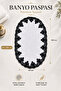 Lace-Up Non-Slip Leather-Based Oval Bath Mat Lace-Up Washable Bath Set Piera - 3