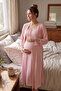 Amora Maternity and Postpartum Dressing Gown and Nightgown Set with Straps