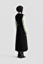 Belt Detailed Tweed Gilet Dress Black - 5