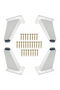 A set of 4 adjustable furniture legs, 8cm – aluminum alloy – triangular feet with screws, suitable for sofas, cabinets, tables – white.
