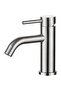 Single-handle bathroom sink mixer tap, low-noise ceramic drawer tap, stainless steel body.