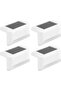 Solar-powered garden lights, 4-pack, white, waterproof LED step lights, suitable for stairs, gardens, and paths, white light.