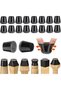 32-piece set of chair leg protectors, small black silicone seat cushions with felt pads, suitable for hardwood and tile floors, quiet (14-18 mm).