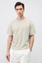 Beige Crop Fit Men's T-Shirt - 2