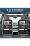 Car Organizer - Large Backseat Spine Protector - Multifunctional Waterproof Zipper Organizer with Foldable Table, Tablet Holder & Multiple Compartments - Black - 1 Piece - 3