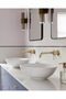 360° rotating wall-mounted basin faucet, bathroom faucet, suitable for bathtubs and washbasins, modern design wall-mounted recessed basin faucet, gold - 5