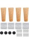 4 Pcs Solid Oak Conical Wood Furniture Legs, Tapered Replacement Table Base Feet with Mounting Plates & Screws