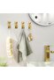 Self-Adhesive Hooks, Super Sticky 10 lbs Max, Heavy-Duty Stainless Steel for Walls & Doors, Towel & Bathrobe Hooks, Gold, 8-Pack - 3
