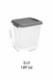 4-Piece 5Lt Lockable Lid Organizer Box - Kitchen Organizer Deep Elora Erzak Storage Container Gray - 5