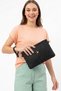 Black Women's Stylish Straw Patterned Daily Hand and Shoulder Bag with Adjustable Strap - 3