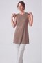 Women's Four Seasons Crew Neck Sleeveless Viscose Short Tunic Mink - 4