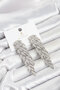 Silver Color Zircon Stone Ivy Leaf Model Women's Evening Dress Earrings - 2