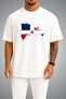 Oversize Dominican Republic Flag and Map Chest Printed Unisex T-Shirt