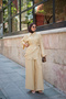 Women's Shawl Detailed Shirt Set Yellow - 4