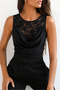 Women's Stylish Lace Collar Draped Blouse - 2