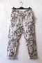 Italian Beige Lycra Floral Printed Elastic and Tie-Waist Narrow Leg Woven Trousers 95 60 - 2
