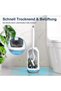 Silicone Toilet Brush and Holder Set, Flexible Rim Cleaner Brush with Quick-Drying Holder, Wall-Hanging No-Drilling Bathroom Accessories (White) - 2