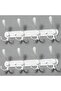Hook rail, coat hooks, wall hooks, 2 pieces, 4 x double hooks, clothes hooks, wall coat rail, robust towel rail