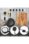 Six-piece set of strong magnetic hooks, black neodymium rotating magnetic hooks for refrigerators, kitchen tea tables. - 4