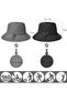 Foldable Sun Hat for Men and Women with UV Protection, Waterproof and Adjustable Chin Strap for Hiking, Beach, and Travel, Black/Gray - 3