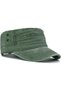 Retro washed cotton military cap, adjustable unisex military cap, lightweight flat-brimmed sports cap, suitable for outdoor activities (green).