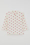 Baby Girl Pajama Set with Heart Pattern and Front Snap Fasteners, 4 Months - 1 Year, Cream - 2