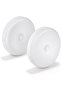 Set of 2 LED night lights with motion sensor and twilight sensor, battery-powered white plastic night light, warm white night light for hallway
