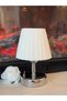 Ottoman Silk Pleated Cordless Table Lamp -Alt Silver - 7