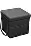 Car trunk organizer, truck storage box, folding storage bag, leather car interior organizer bag accessory (black)