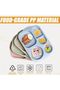 4-Piece Divider Plate Set: 22cm reusable plate set with 3 dividers, dividers with spoons, and square forks for children and adults. - 4
