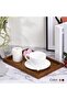 Wooden dinner tray, 12x8 inches, with an outer base, rectangular decorative plate, suitable for home décor and kitchen table use. Candlestick, black. - 3