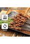BBQ skewers, 20-pack stainless steel BBQ skewers, 20cm long, made of stainless steel, reusable, BBQ accessory, perfect for skewering shrimp. - 3