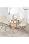 Six-piece Nordic style elastic dining chair cover set - Beige - 2