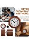 Wooden alarm clock, silent with digital wake-up, backlit, snooze function, battery powered, suitable for heavy sleepers in the bedroom (brown). - 4