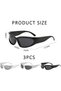 Three pairs of oval sports sunglasses, cycling glasses, windproof and UV-protective, black and silver, modern style. - 2