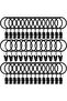 Curtain rings with clips - 40 pieces - Black - Rust resistant