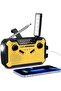 Emergency solar hand crank radio, 3000mAh rechargeable AM/FM dynamo receiver with SOS alarm LED flashlight, Yellow - 2