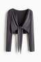 Cropped tie-front top with SoftMove™ - 6